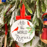 Cardinal Chorus Assorted Wood Disc Ornament