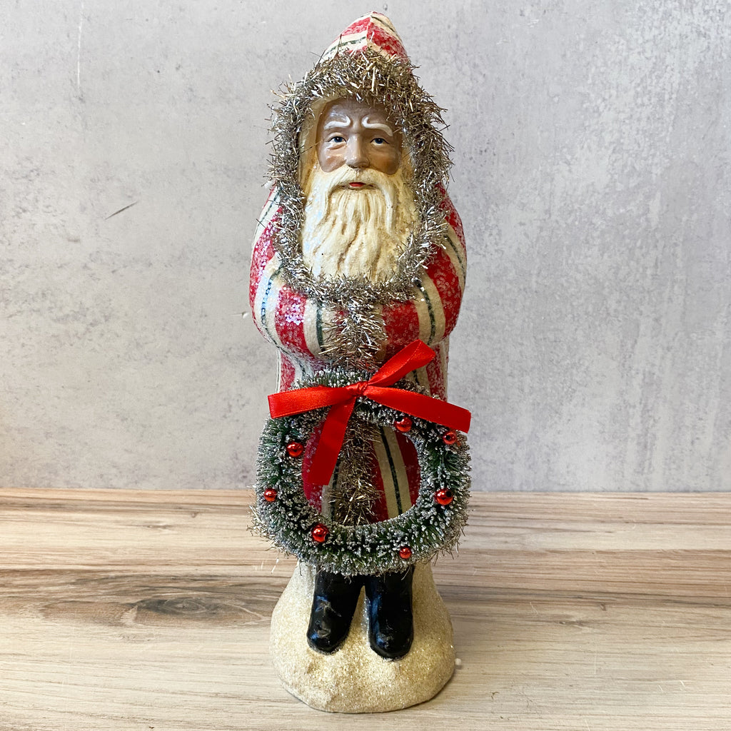 12" Yuletide Stripes Old World Santa