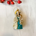 Glass Virgin Mary & Child Ornament