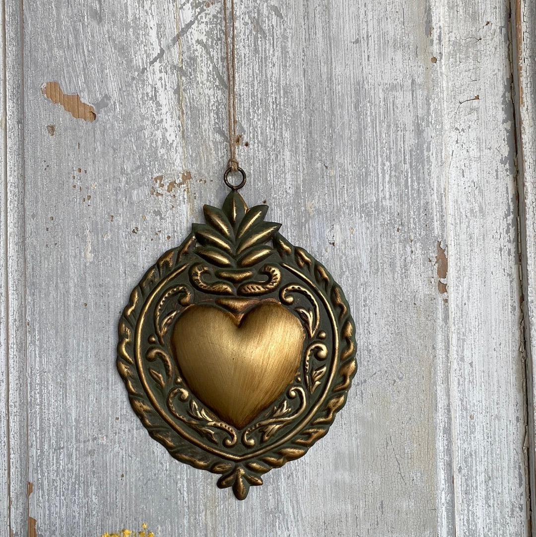 Golden Ex-voto with green patina
