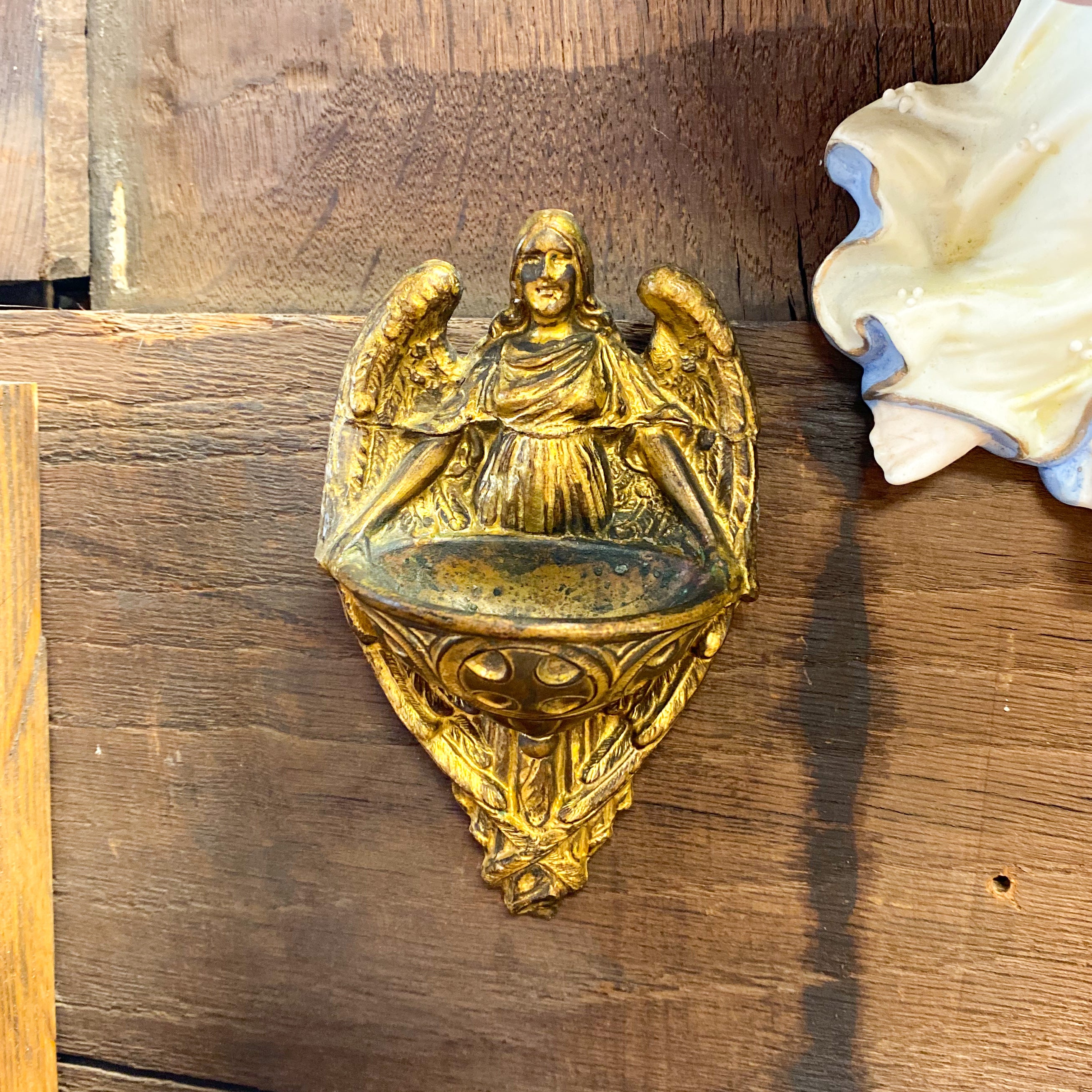 Brass Angel Holy Water Font