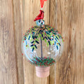 4" Cardinal and Holly Ball Ornament