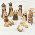 Resin Nativity, Wood Finish, Boxed 15.75x2"