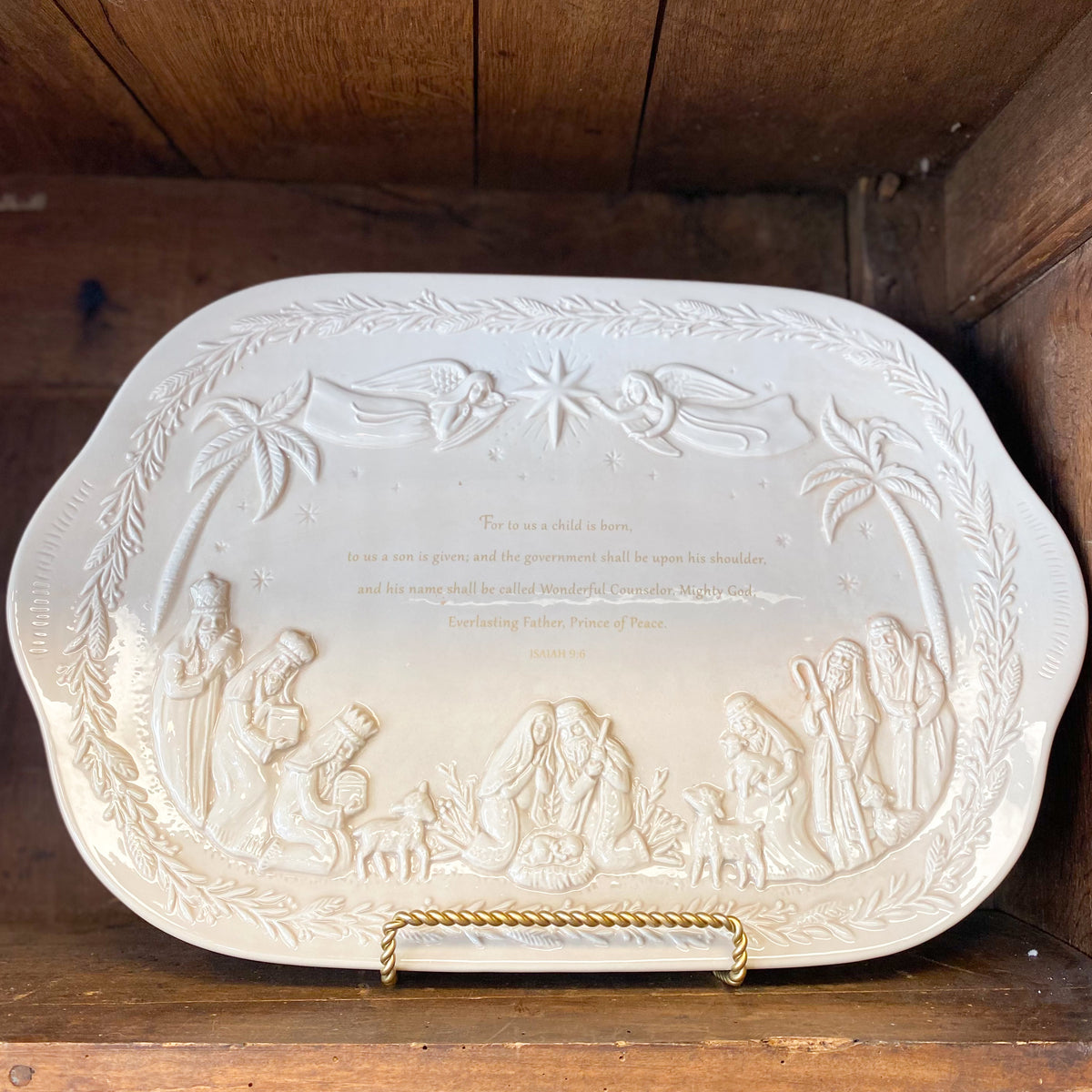 A Child is Born Nativity Platter
