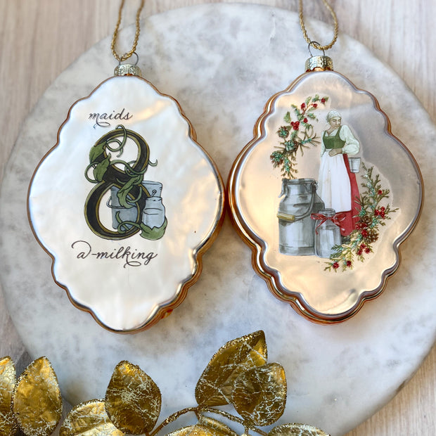 12 Days of Christmas Glass Ornament Assorted in Gift Box