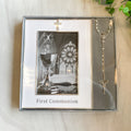 8"H Communion Frame and Rosary 4x6 Photo, Caroline Collection