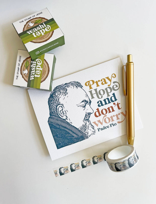 Pray, Hope, and Don't Worry Padre Pio
Greeting Catholic Card