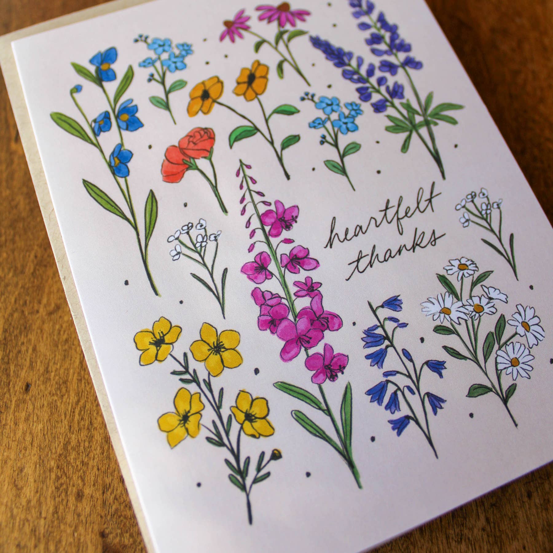 Heartfelt Thanks Wildflowers Card