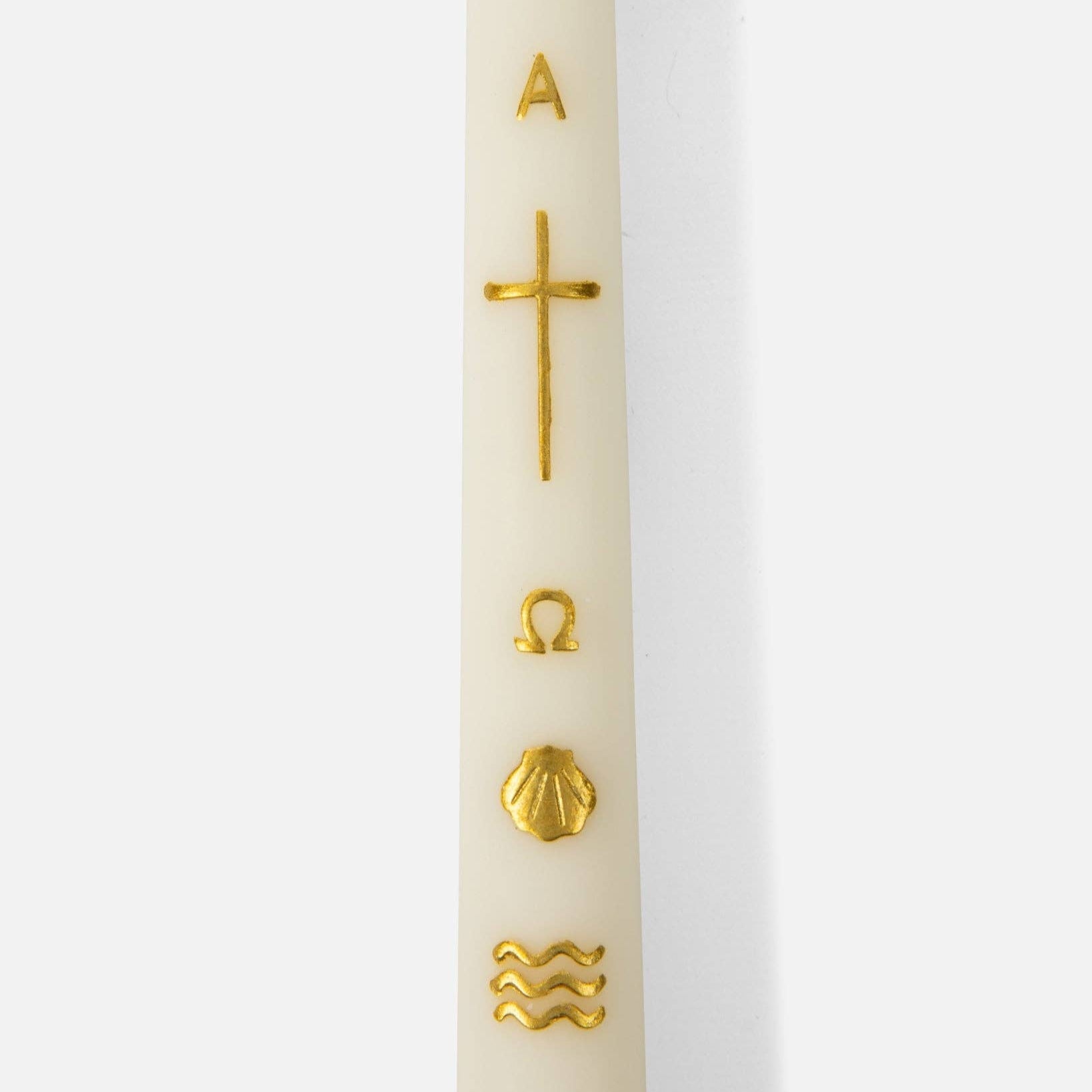 Alpha & Omega Baptism Candle (Gold)