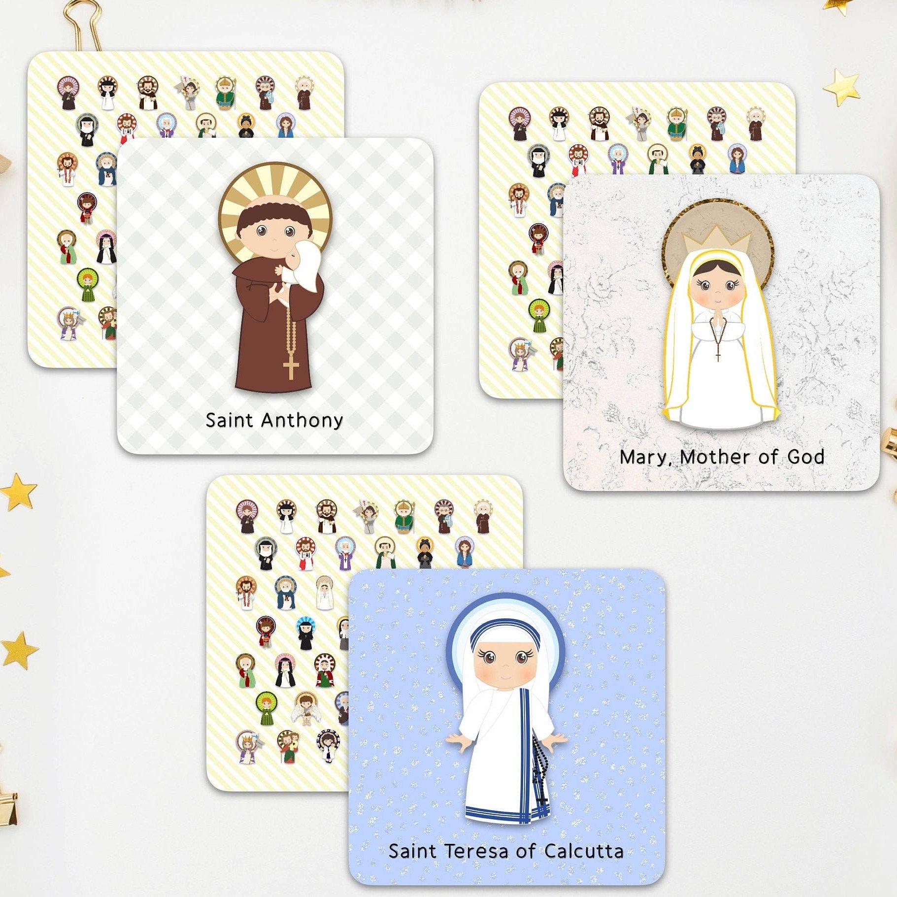 Saint Memory Game Card Set. Set of 20 Saint Memory Cards. First Commun ...