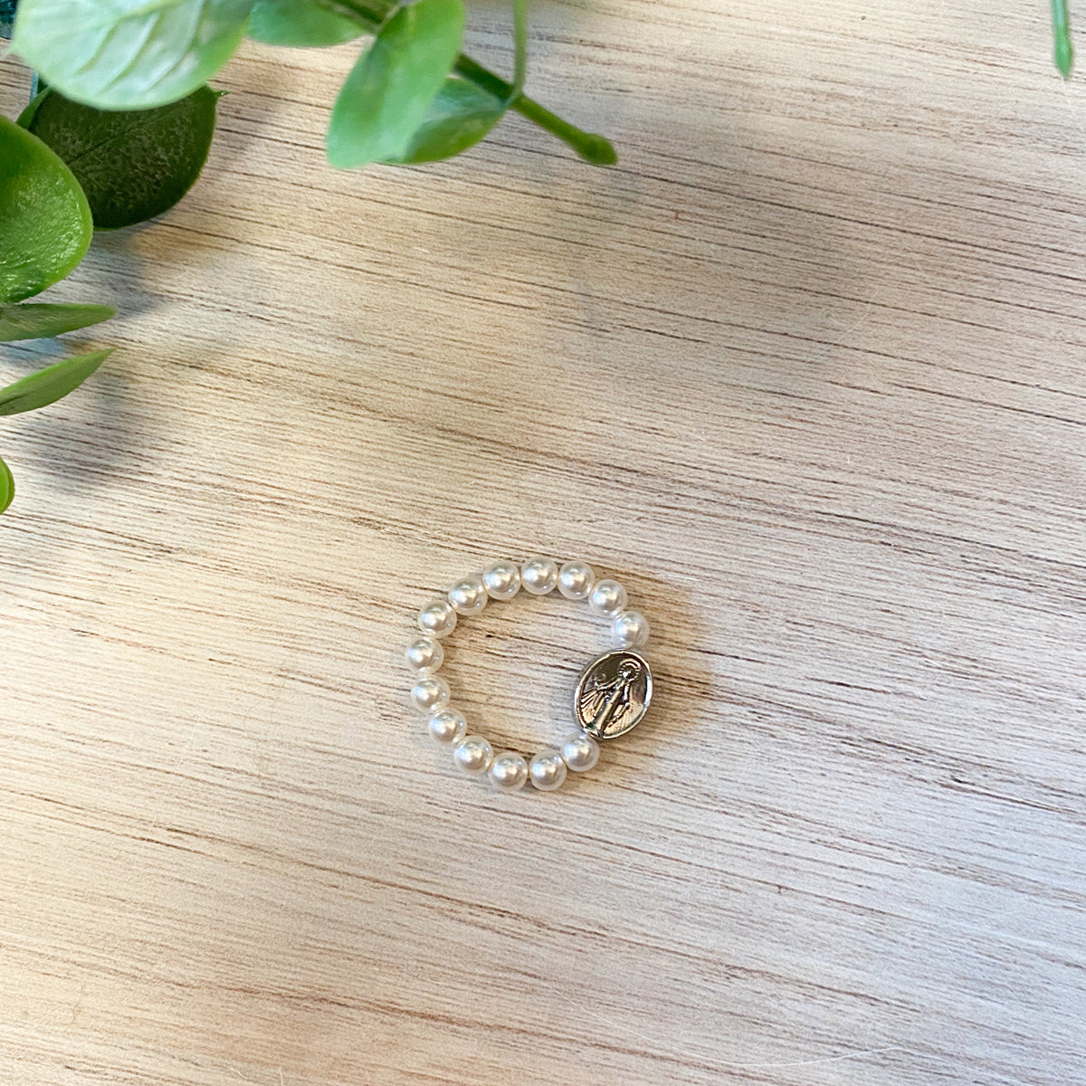 Beaded Religious Medal Rings