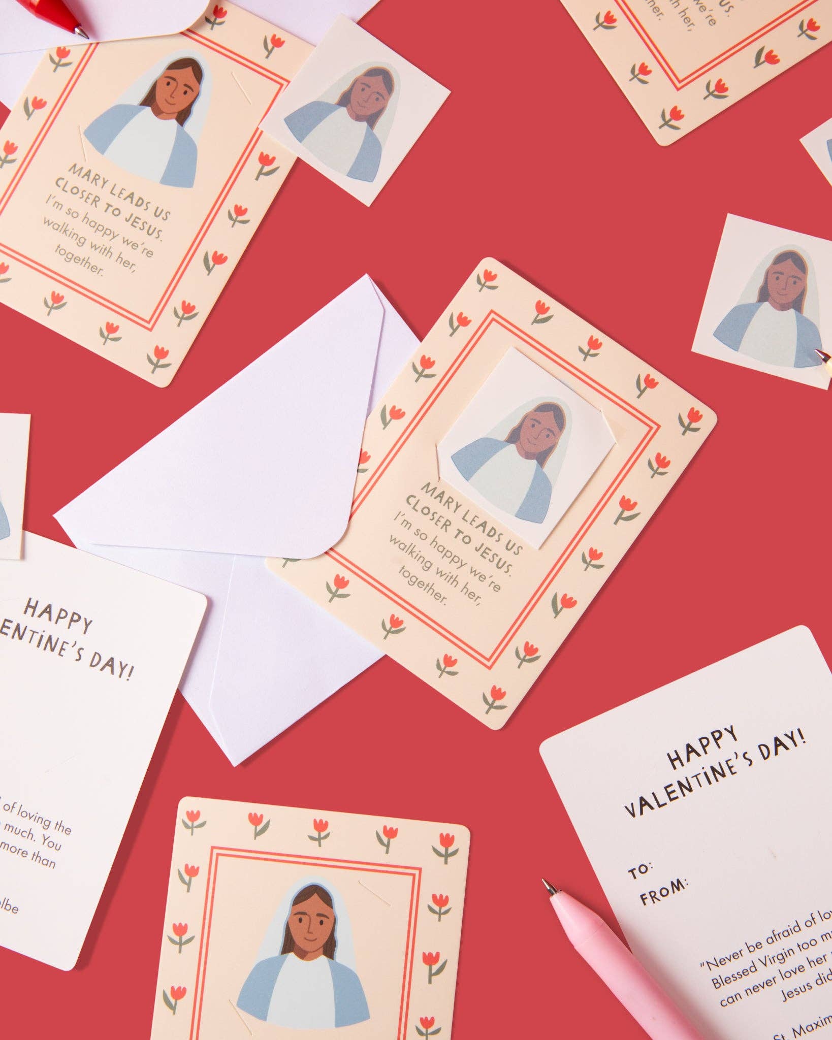 Mary Valentine Cards with Temporary Tattoos