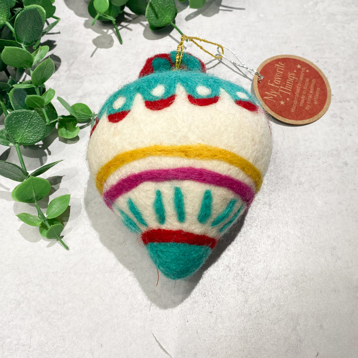 Fancy Finial Wool Ornament