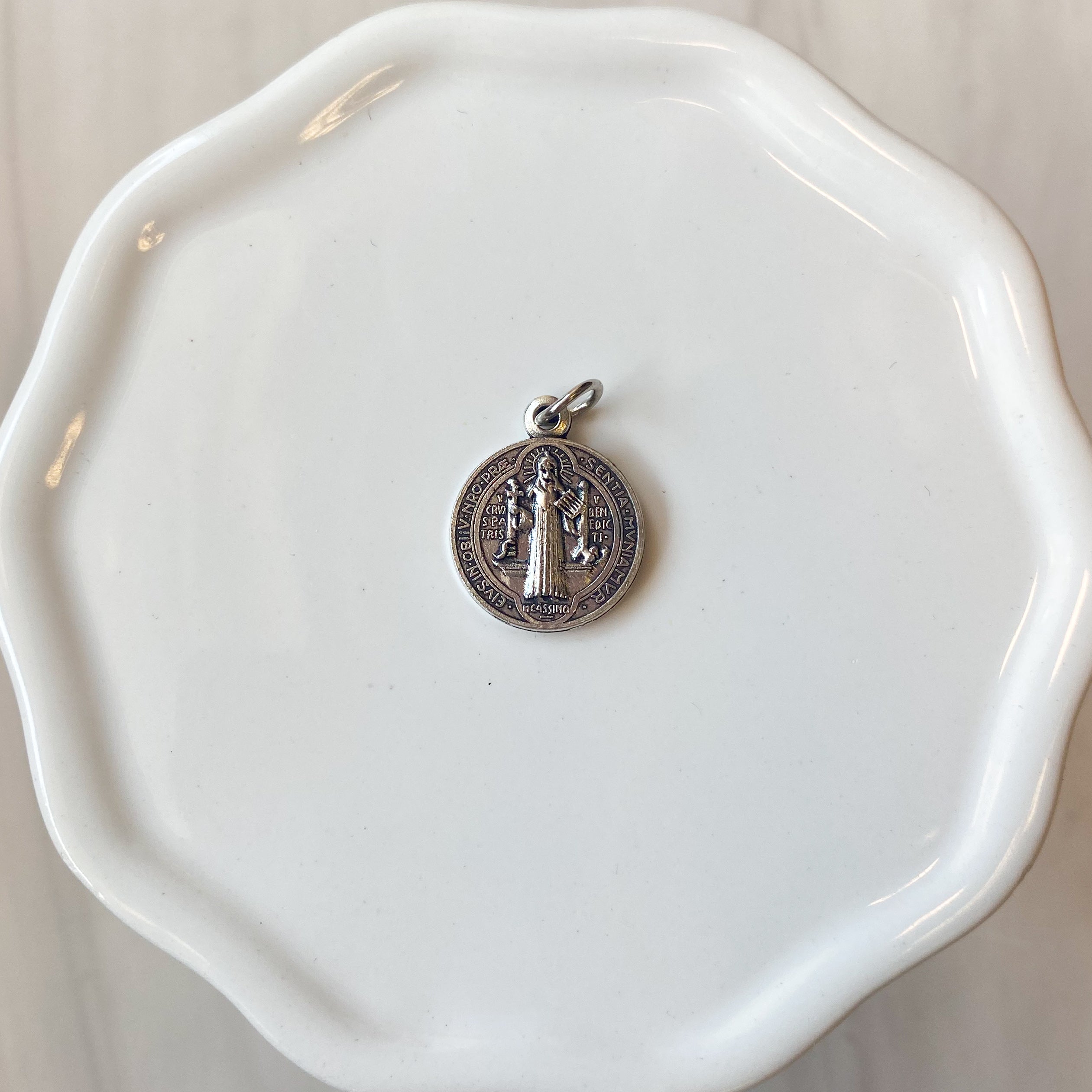 3/4" St. Benedict Jubilee Medal in Antiqued Silver Finish