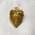 Bejeweled Heart Locket Ornament, Glass - Gold
