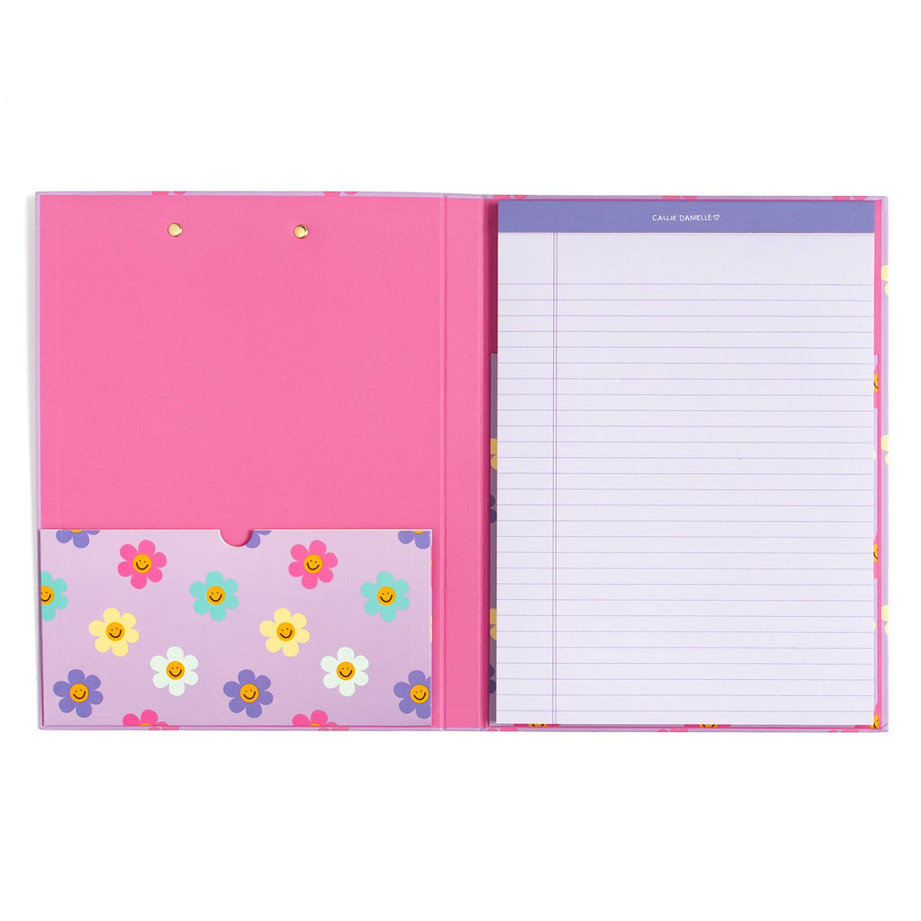 Happy Daisy Clipfolio with Lined Notepad