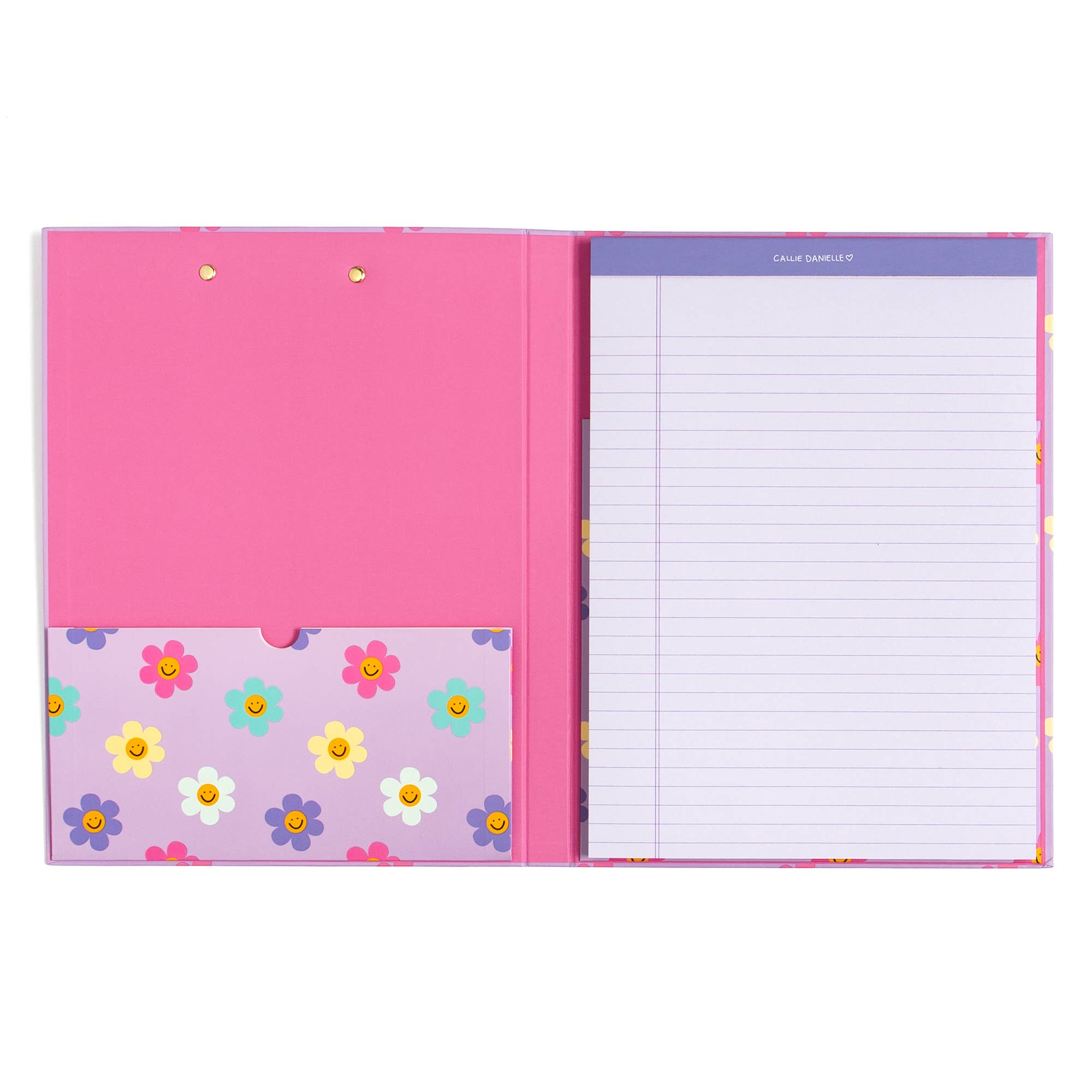Happy Daisy Clipfolio with Lined Notepad