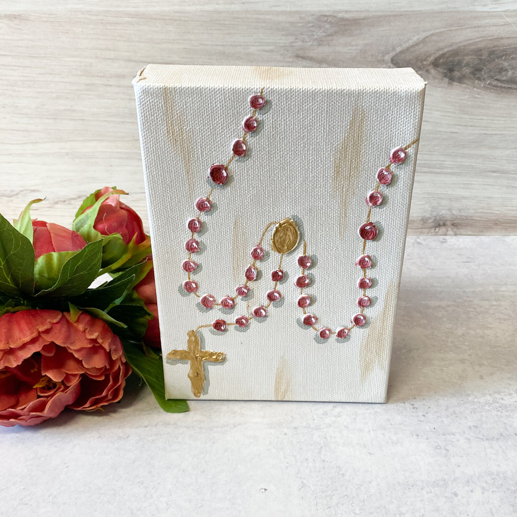 5x7 Rosary Canvas (Assorted Colors)
