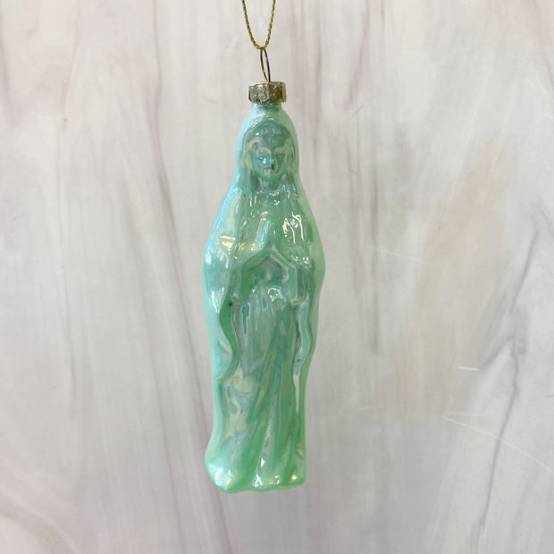 Virgin Mary Ornament, 3 Asst, Glass, 5.25"