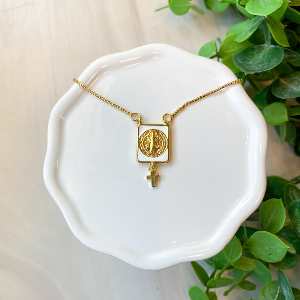 Golden St. Benedict Necklace