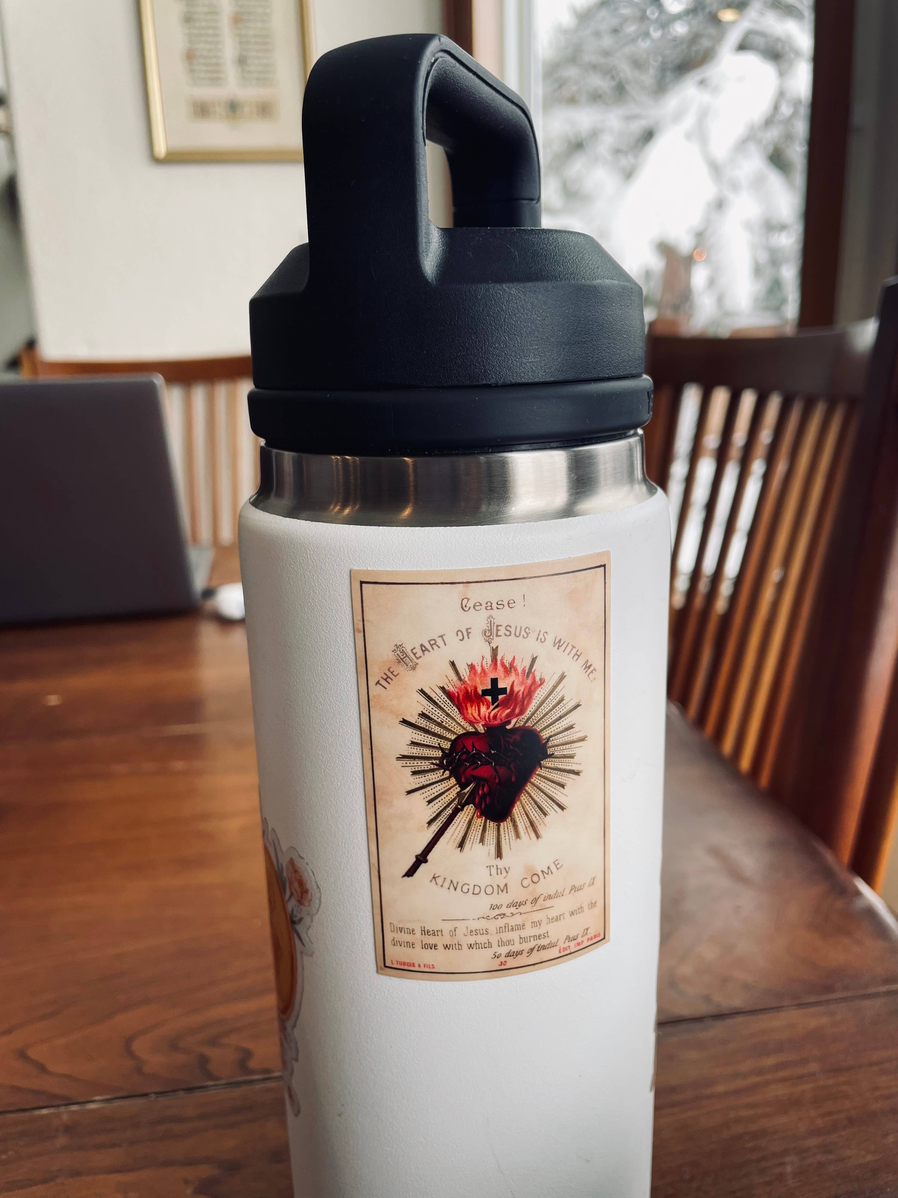 Cease! The Heart of Jesus is with me!  Decal -NEW