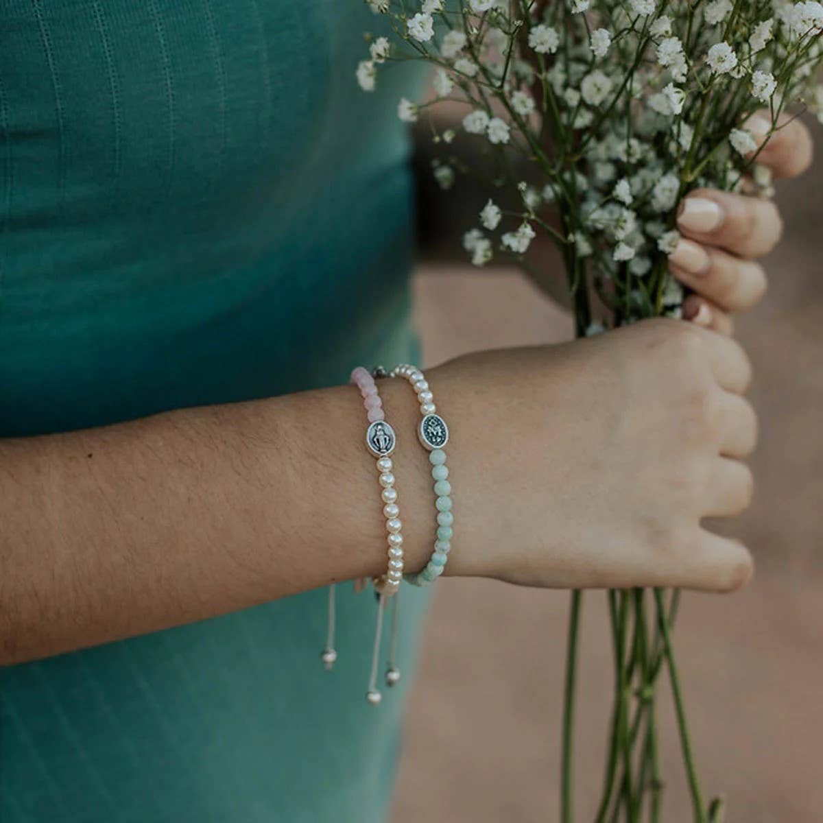 Mother Mary, Mother Me Bracelet-Pink/Gold