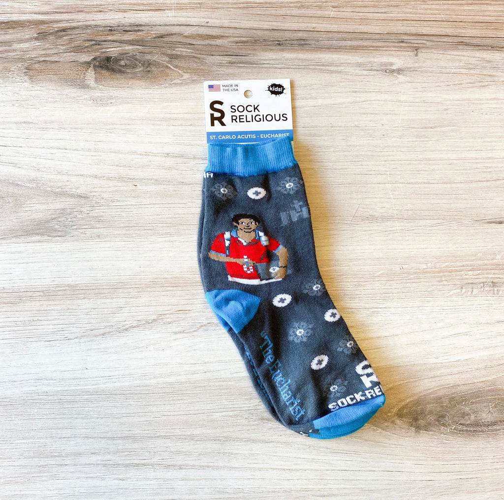 St. Carlo Acutis Eucharist Kids Socks