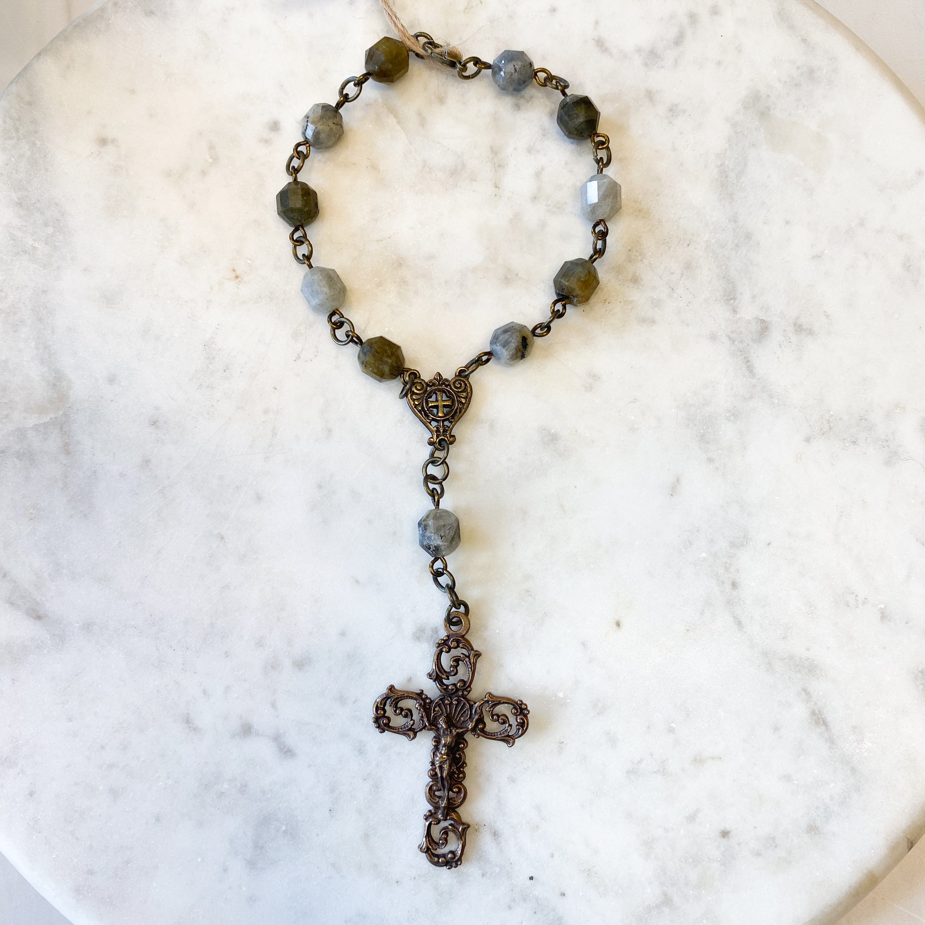 Labradorite & Antique Rep Rosary