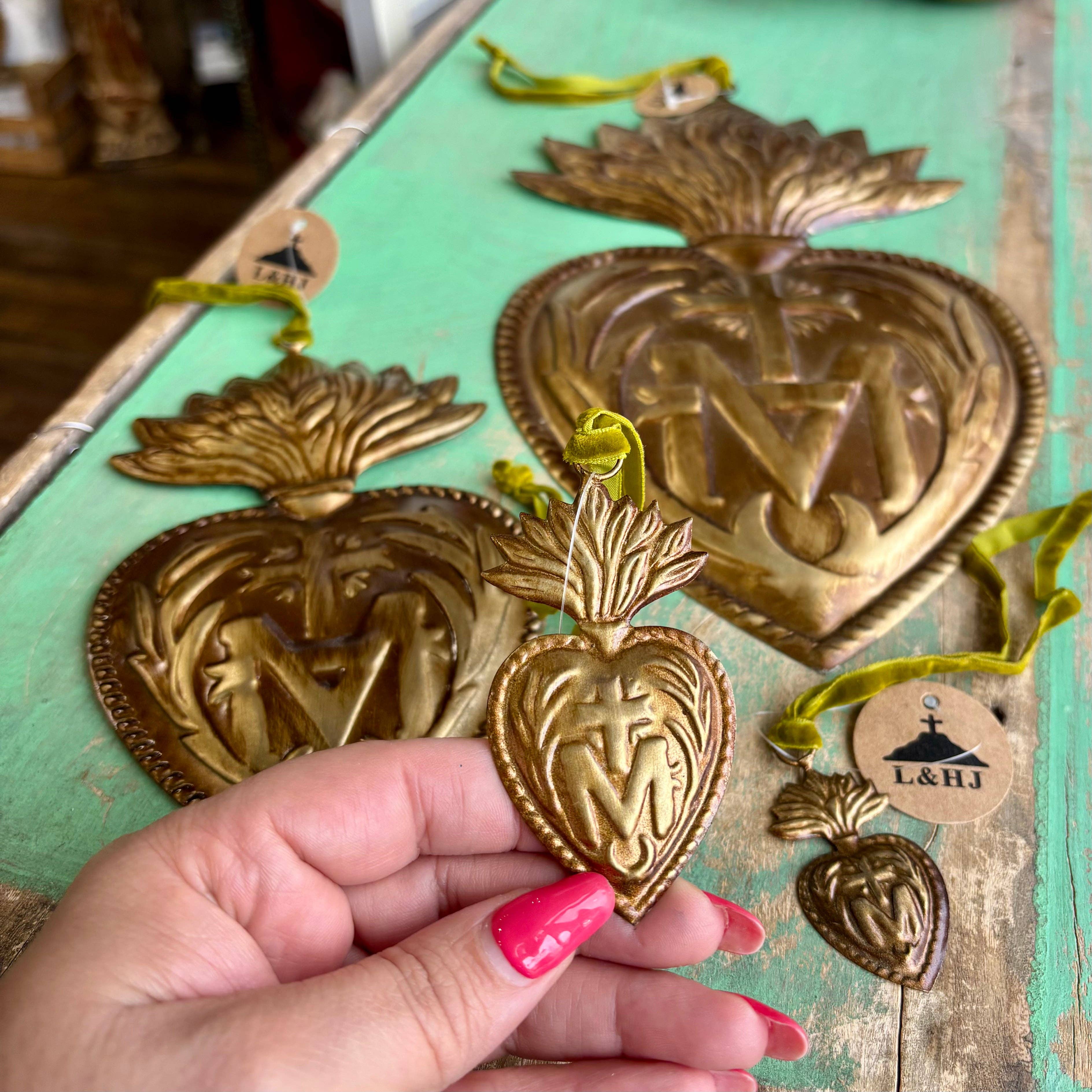 To Jesus Through Mary Sacred Heart Ornaments