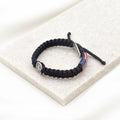 God Bless America Blessing Bracelet Silver/Black