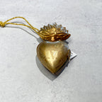 Heart Locket Ornament Antique Gold