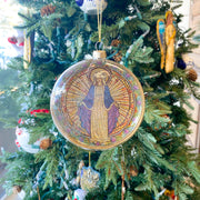 Nativity Disc Orn, 3 Asst, Glass 4"