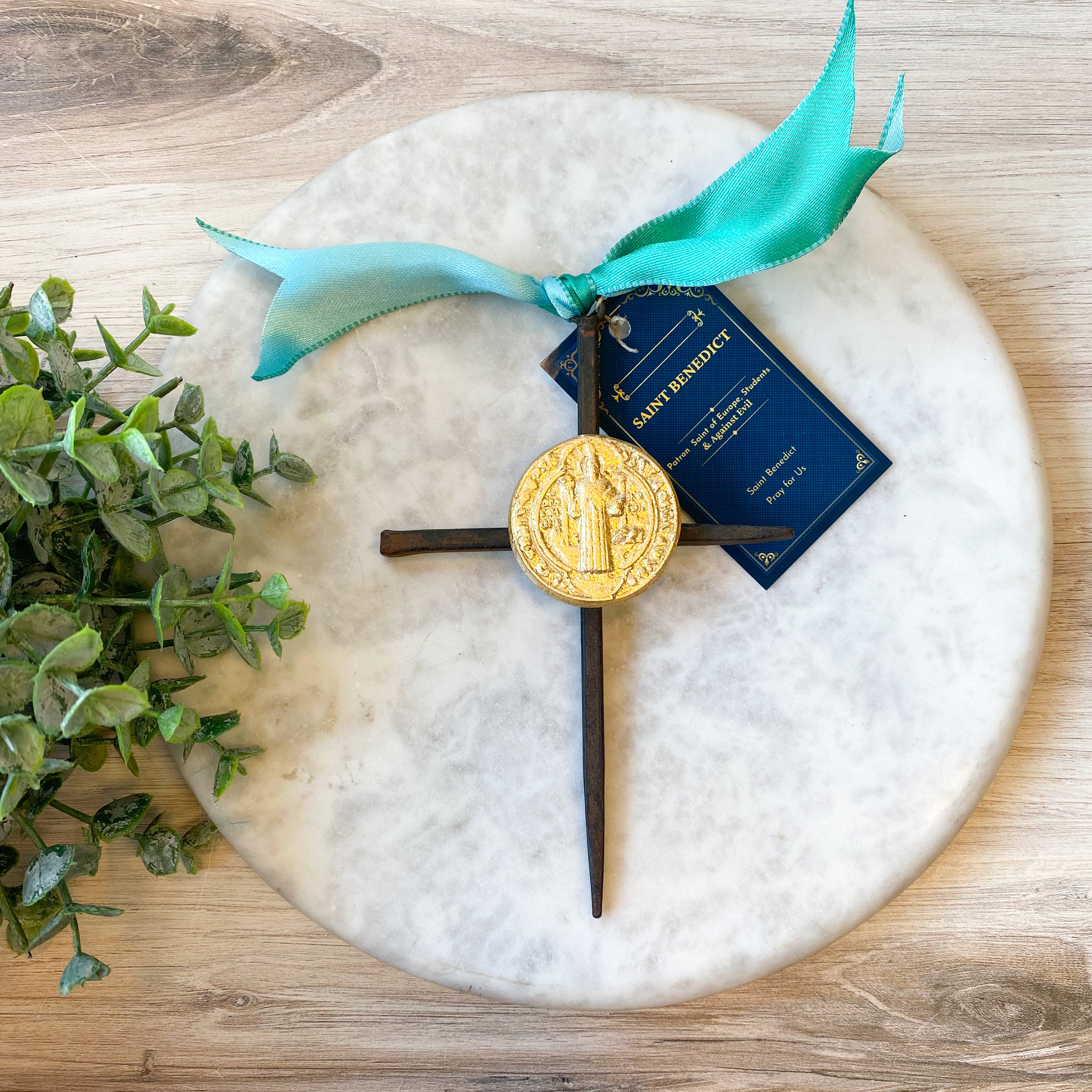 Rustic Cross with St. Benedict Intaglio