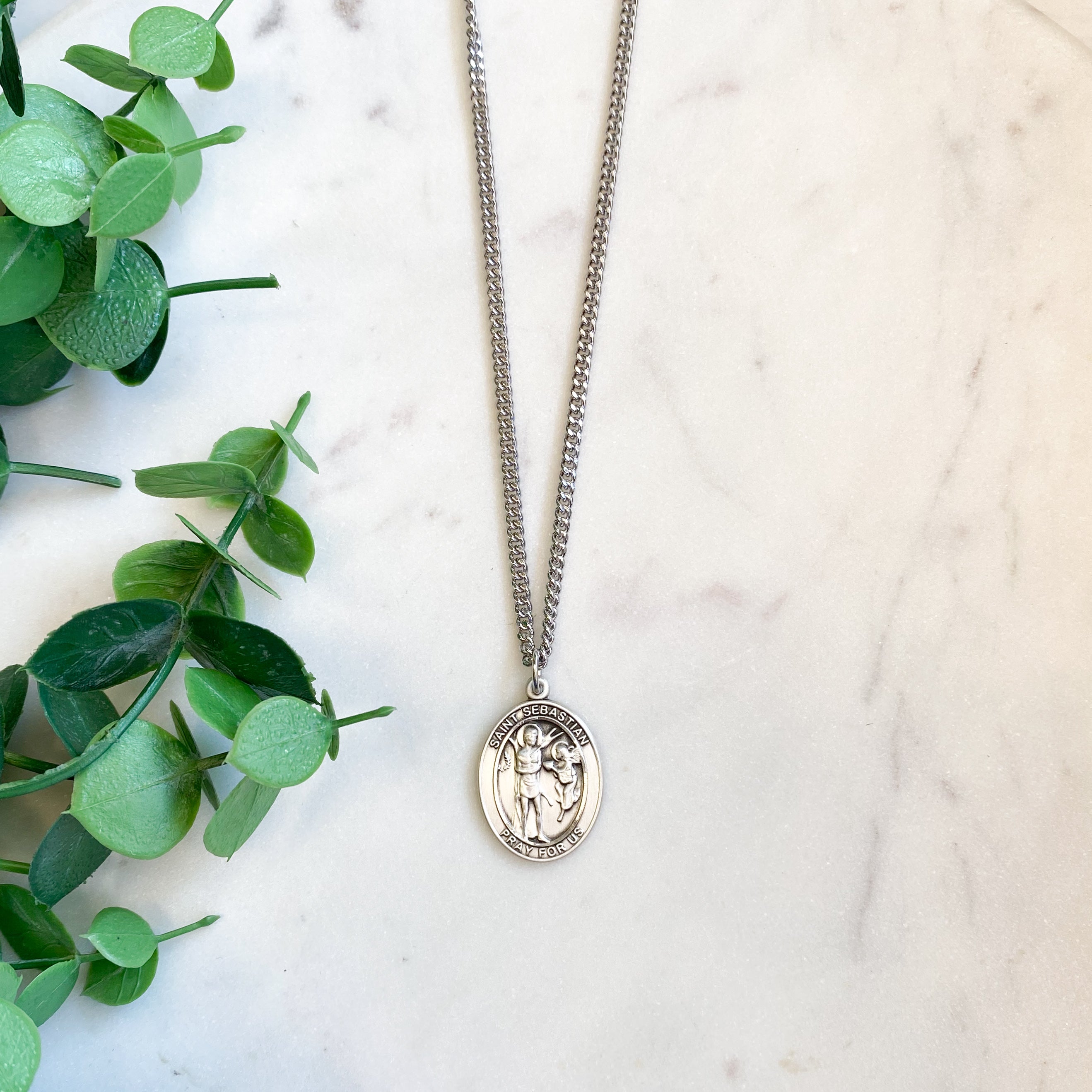 Sterling Silver St. Sebastian Necklace