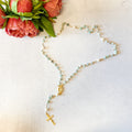 Olive Green Bead and Pearl Handmade Rosaries by Camille Brown
