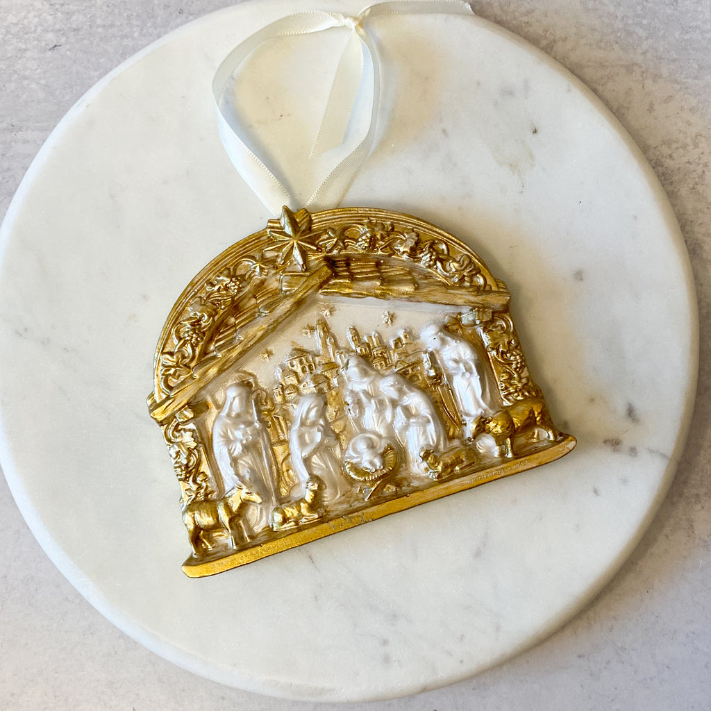 Nativity City Gold Leaf Ornament