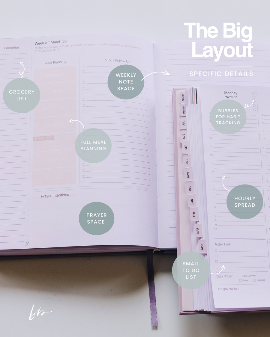 Blessed Is She 2026 Calendar Planner // Big Layout