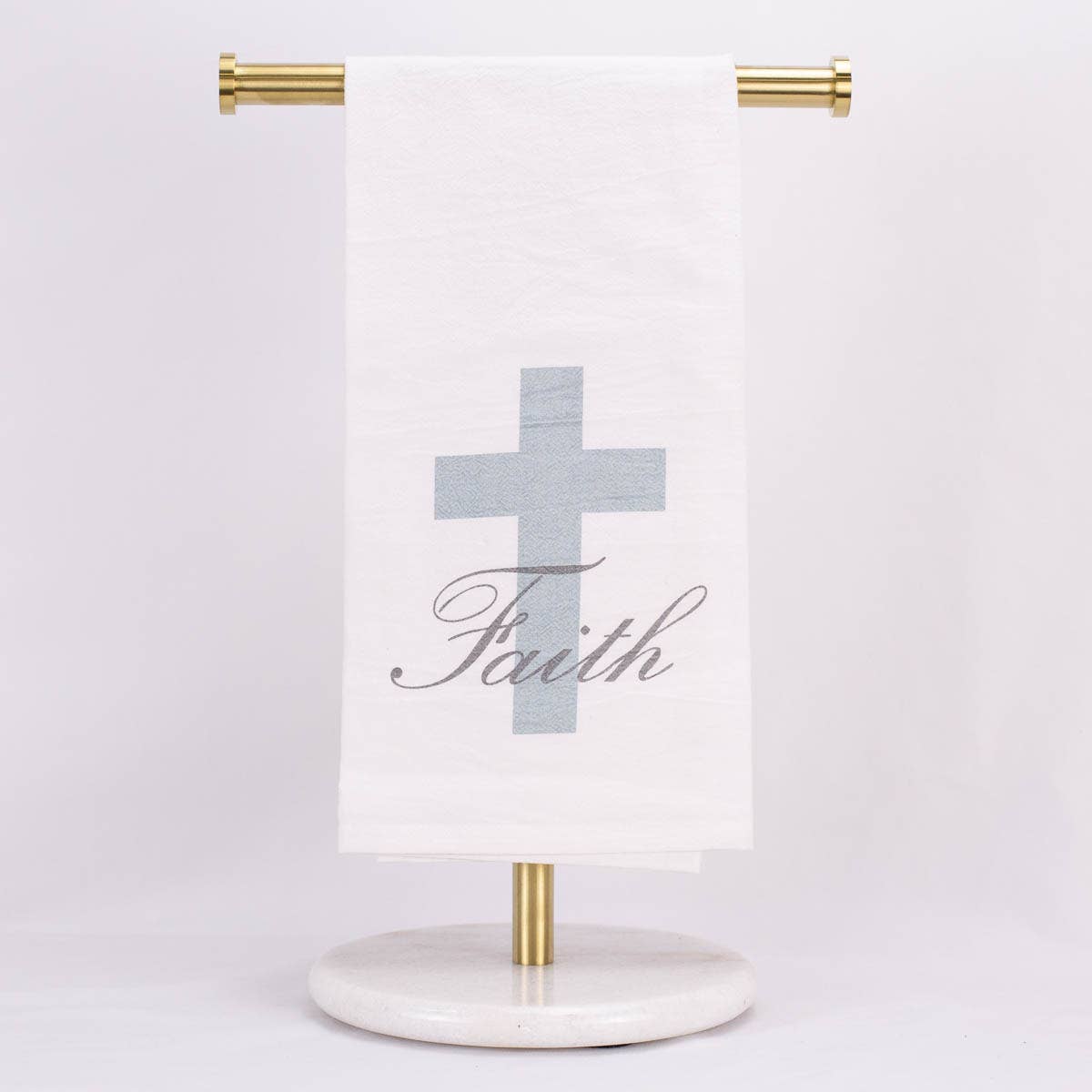 Faith Flour Sack Hand Towel   White/Tradewinds   20x28