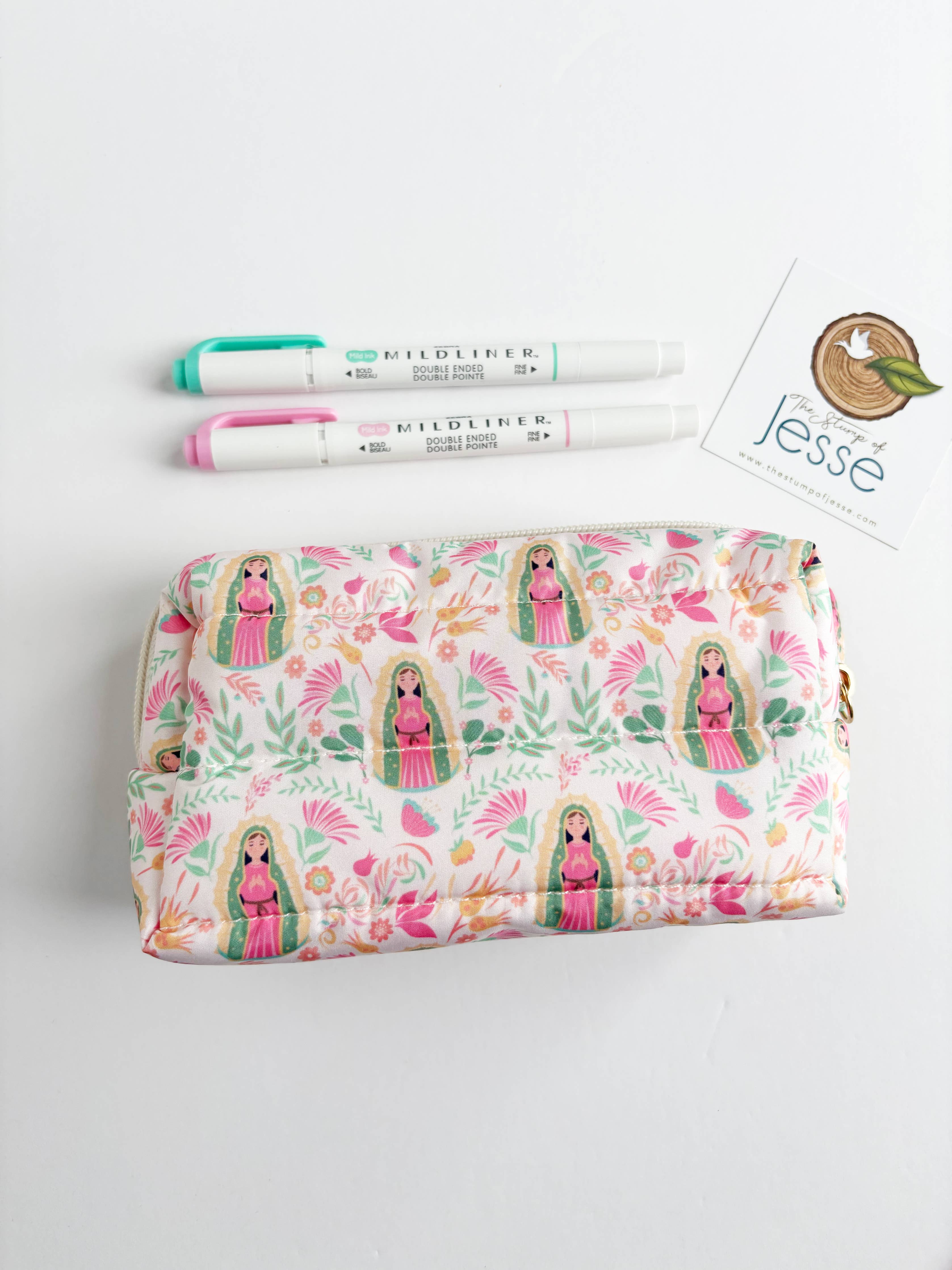 Our Lady of Guadalupe lightweight waterproof puffer pouch