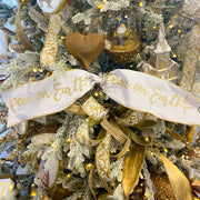 Christmas Ribbon Swags in Gold & White