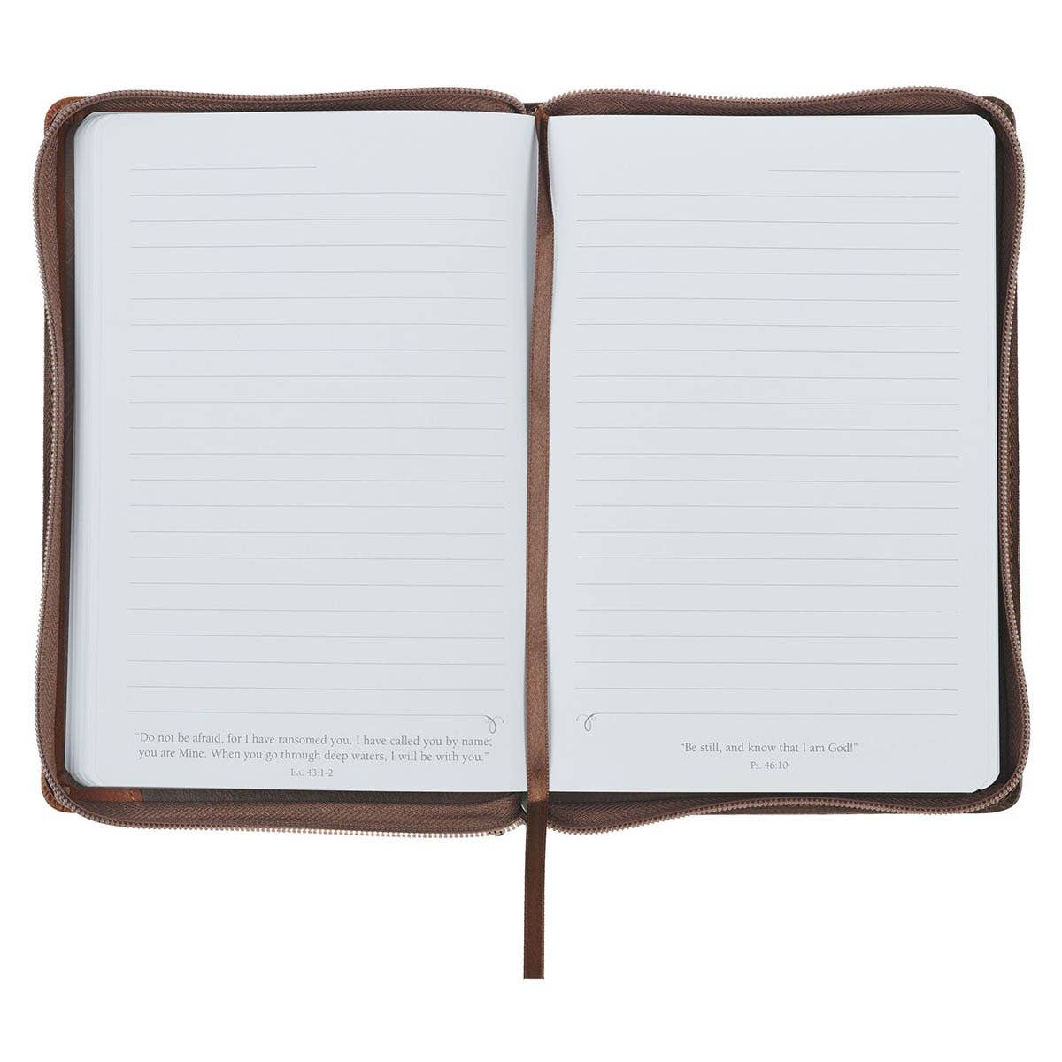 Journal Classic Zip Brown Faith Mountains Matt. 17:20