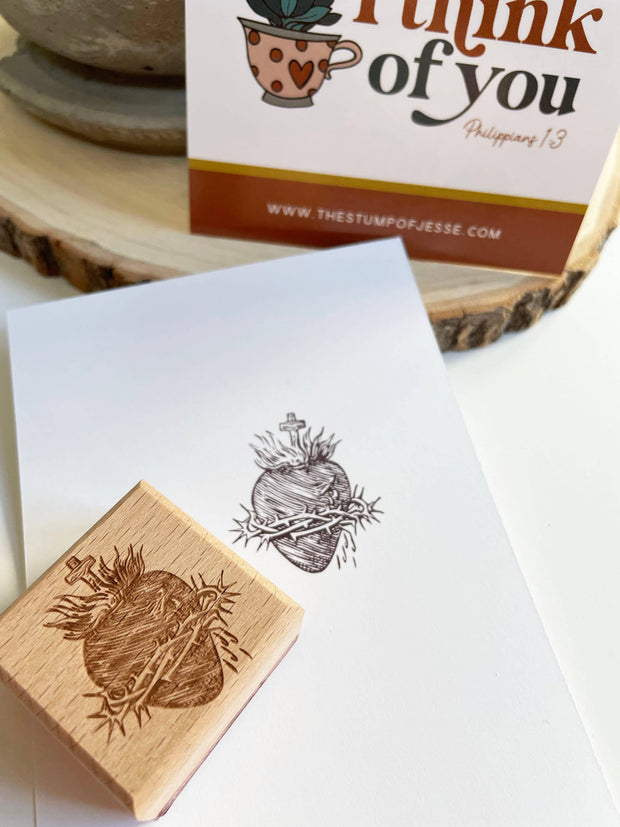 Sacred Heart of Jesus Rubber Stamps 
Catholic Gift