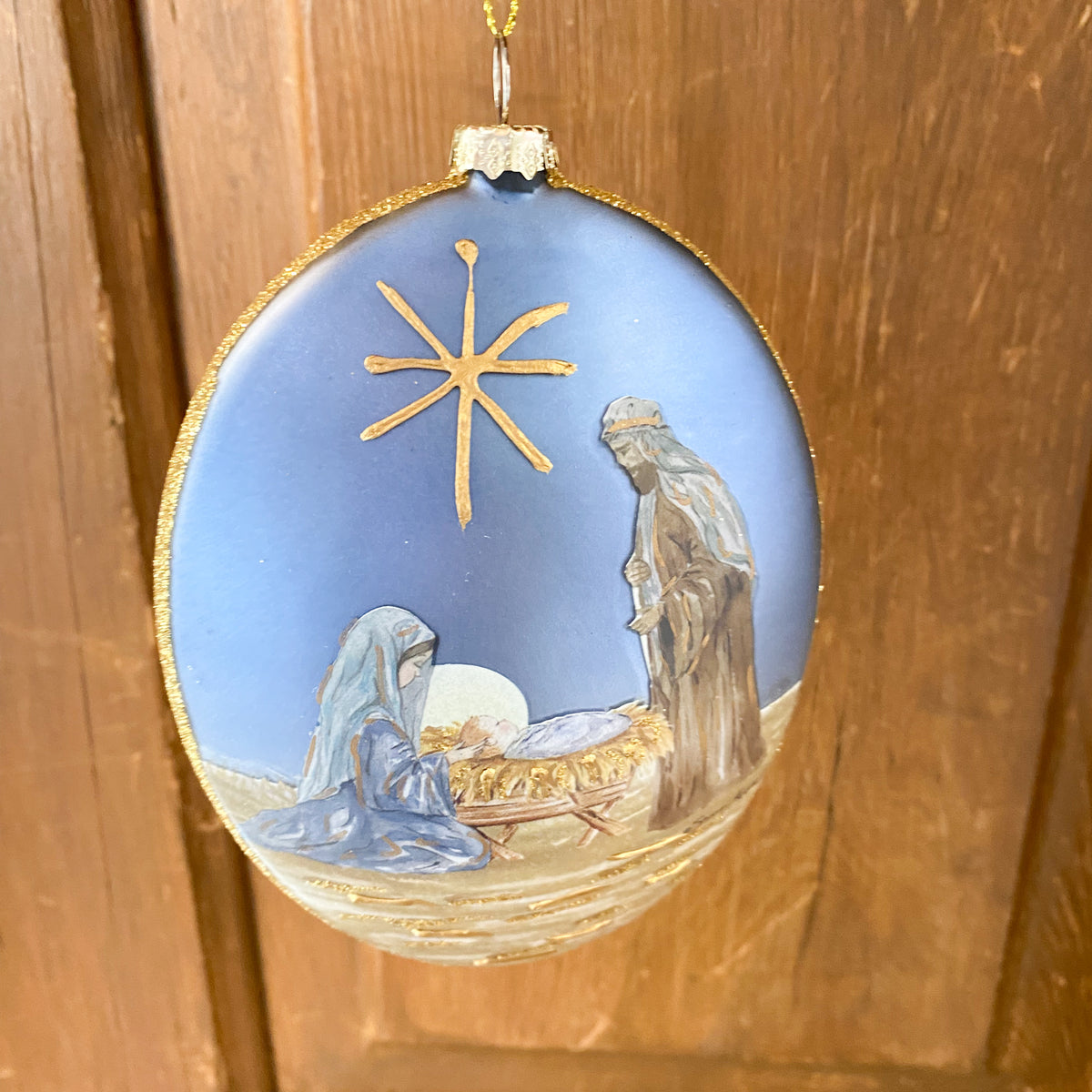 Ornament Star Above Oval Holy Family