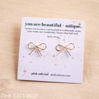 Beautiful + Unique Bow Stud Earrings