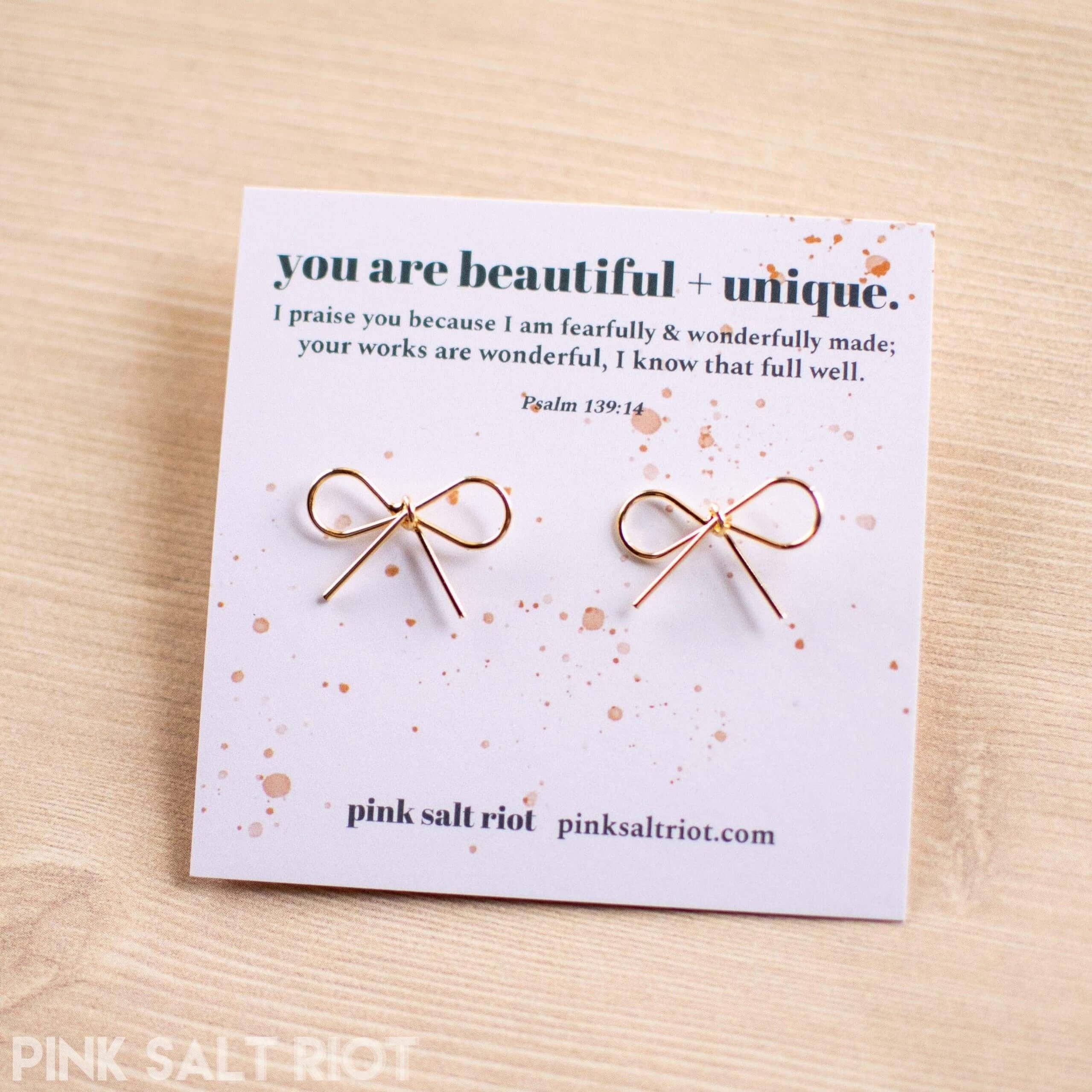 Beautiful + Unique Bow Stud Earrings