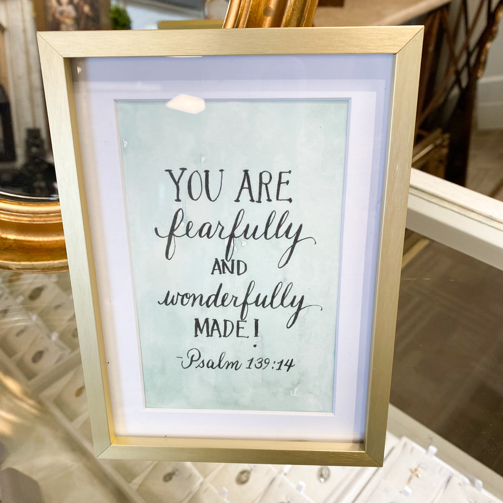 4x6 Gold Framed Scriptures; Quotes