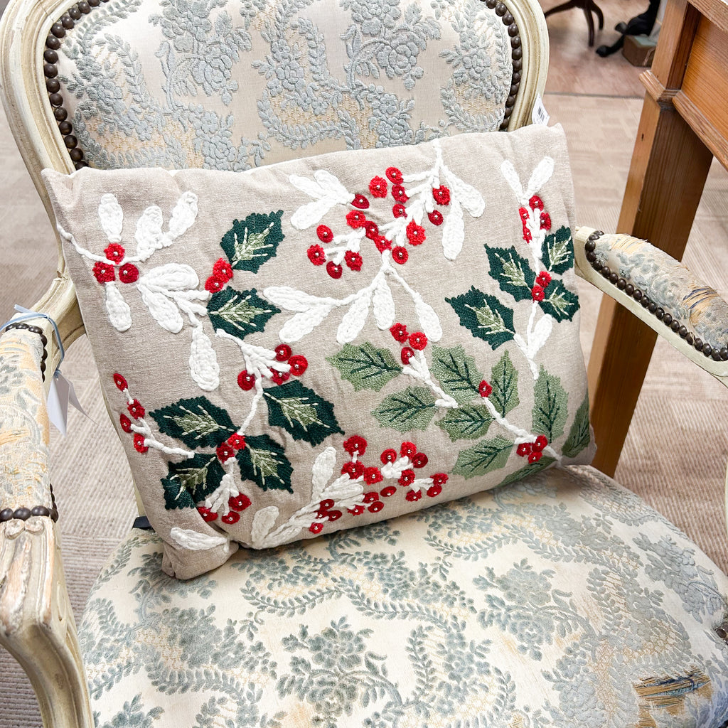 Holiday Fabric Pillow 18x18, 3 Asst