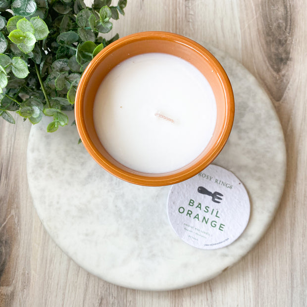 Basil Sweet Orange Garden Pot Candle