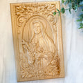 Saint Thérèse of Lisieux Wooden Engraving, Catholic Home Decor