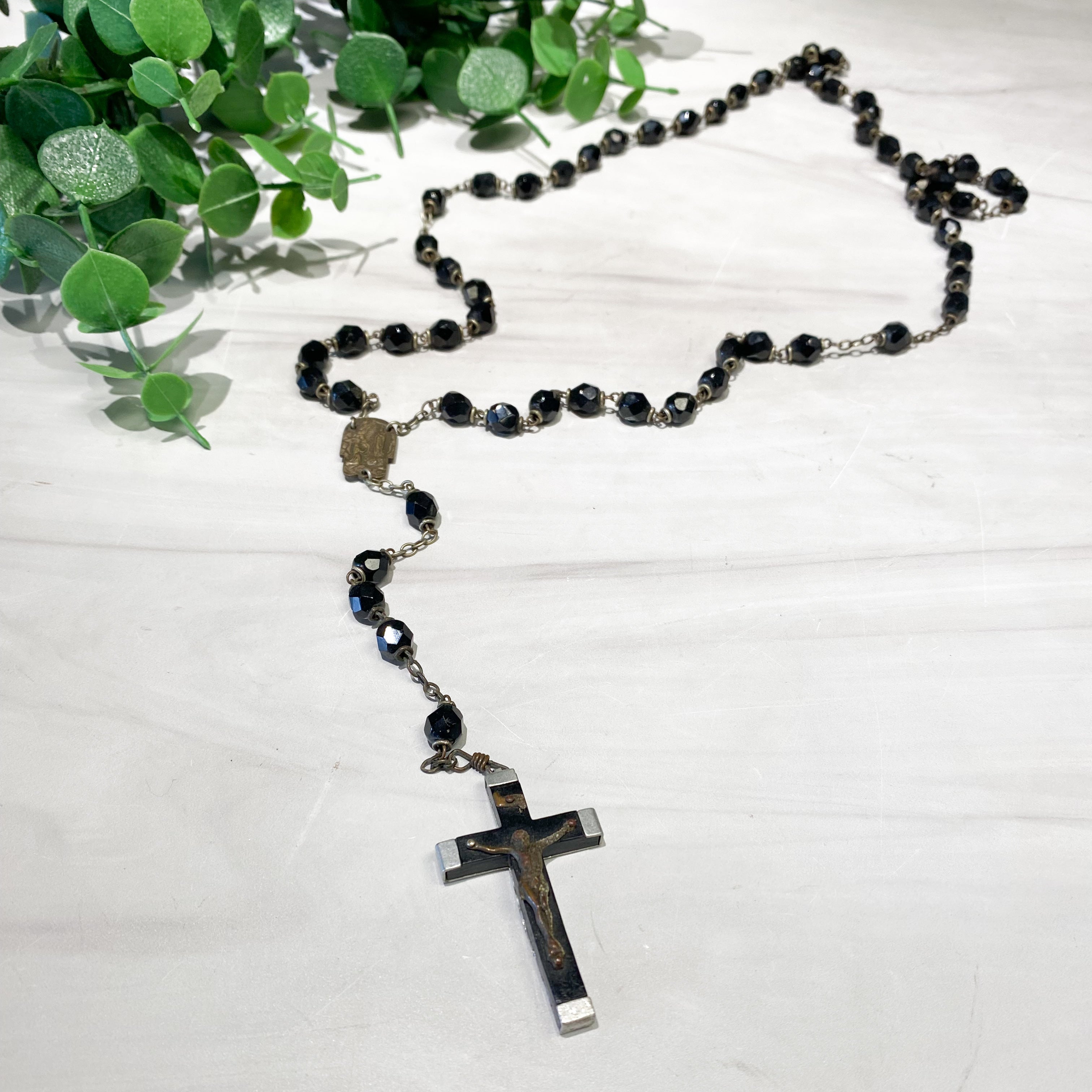 Black Vintage Marian Rosary